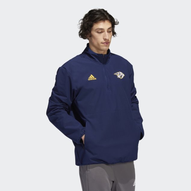 Azul Marino Adidas Predators 22 Nhl 1/4-zip Chaqueta