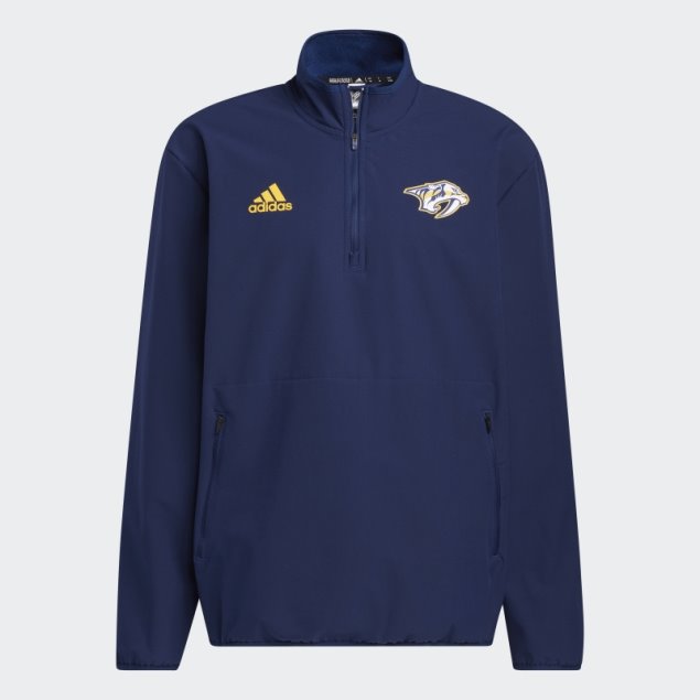 Azul Marino Adidas Predators 22 Nhl 1/4-zip Chaqueta
