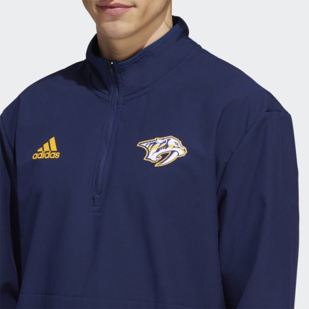 Azul Marino Adidas Predators 22 Nhl 1/4-zip Chaqueta