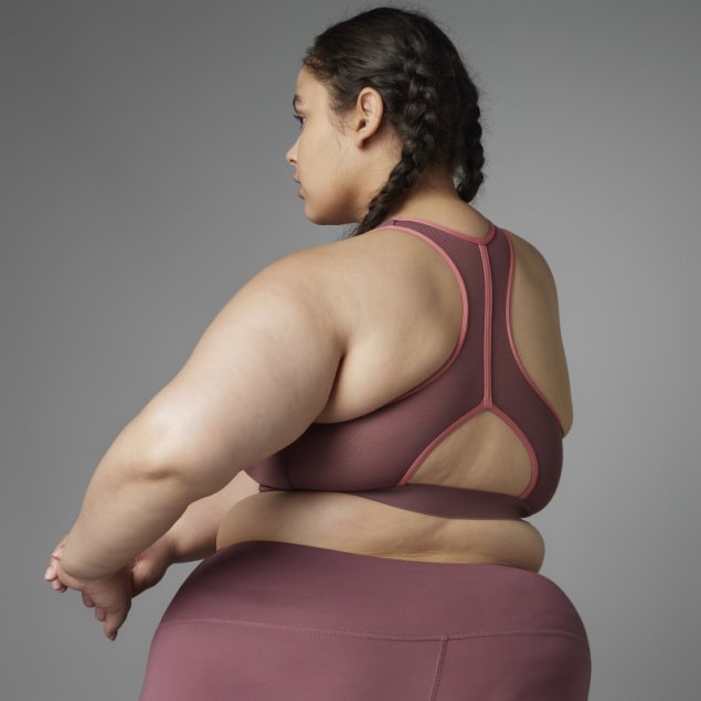 Sujetador Adidas Authentic Balance Yoga De Sujeción Media (talla Grande) Burdeos