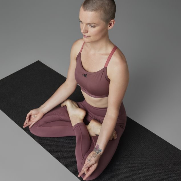 Sujetador Adidas Authentic Balance Yoga De Sujeción Media (talla Grande) Burdeos