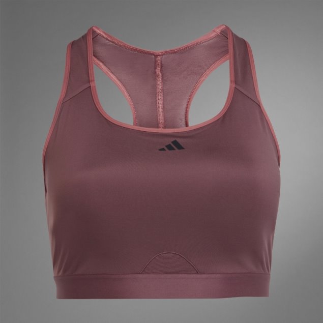Sujetador Adidas Authentic Balance Yoga De Sujeción Media (talla Grande) Burdeos