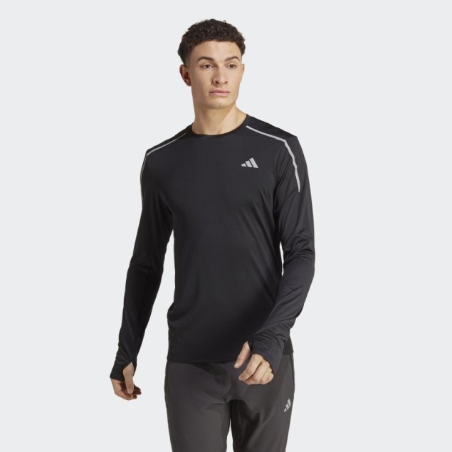 Camiseta De Running De Manga Larga Adidas Fast Negra