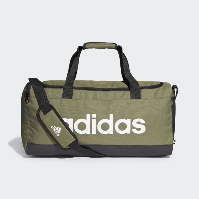 Bolsa De Lona Mediana Con Logo Adidas Essentials En Verde Olivo