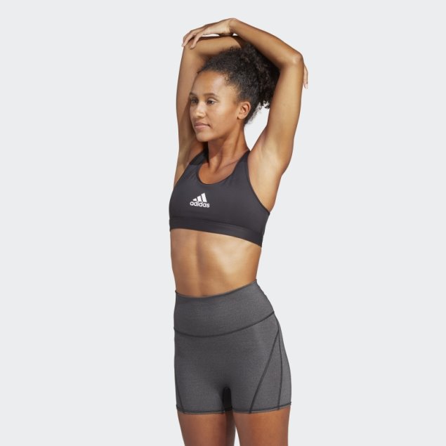 Sujetador De Entrenamiento De Sujeción Media Powerreact Negro Adidas