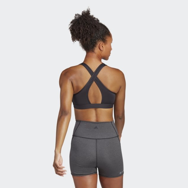 Sujetador De Entrenamiento De Sujeción Media Powerreact Negro Adidas