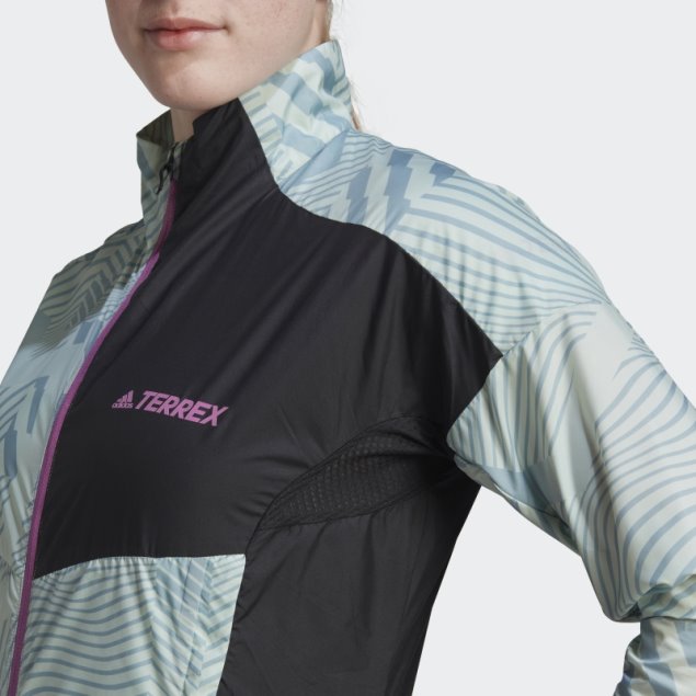 Chaqueta Cortavientos Estampada Terrex Trail Running Verde Adidas