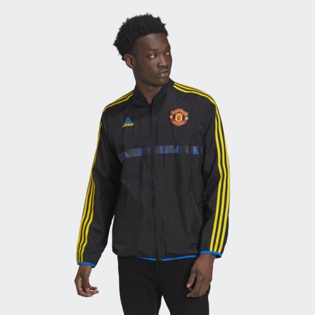 Chamarra Adidas Negra Tejida Con íconos Del Manchester United