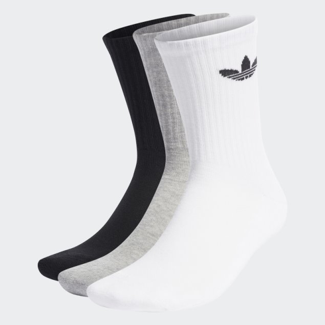 Calcetines De Corte Medio Con Trébol Acolchado 3 Pares Adidas Blanco