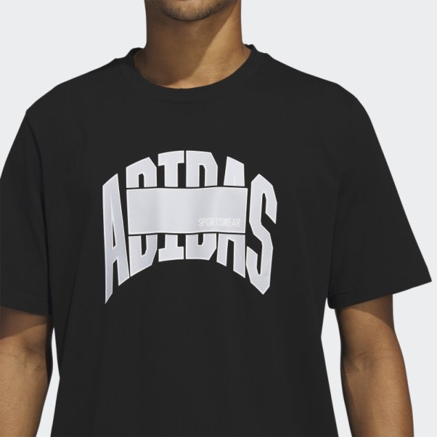 Adidas Sportswear Block Graphic Camiseta Negra Caliente