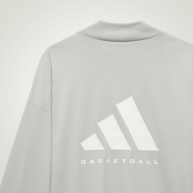 Adidas Camiseta De Baloncesto De Manga Larga Metal Gris Caliente