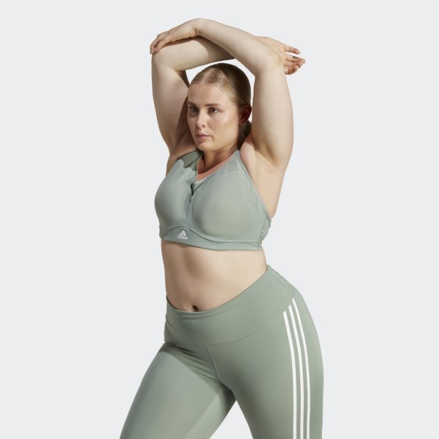 Adidas Tlrd Impact Training High-support Bra (talla Grande) Verde Plateado Caliente