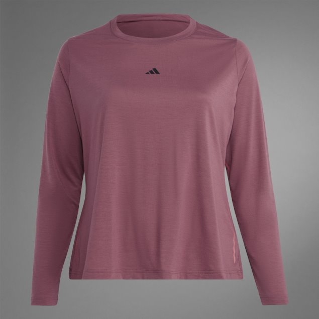 Camiseta De Manga Larga De Yoga De Equilibrio Auténtico (talla Grande) Adidas Burdeos