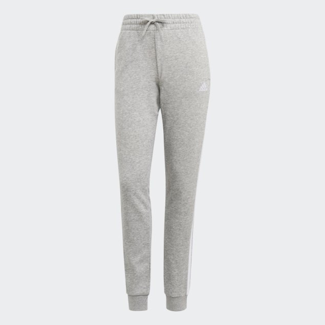 Pantalón Adidas Essentials French Terry 3 Rayas Gris Medio