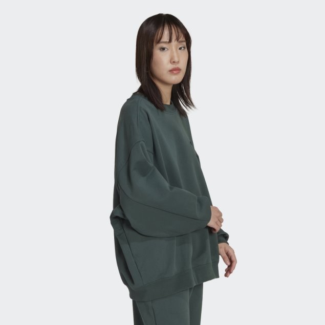 Sudadera Oversize Adicolor Verde Mineral Adidas