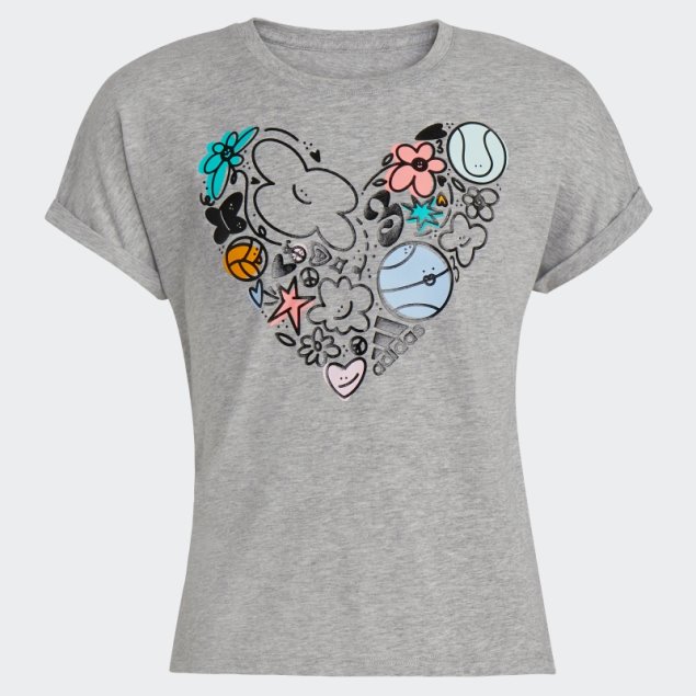 Camiseta Adidas Dolman Gris Jaspeado Medio (talla Extendida)