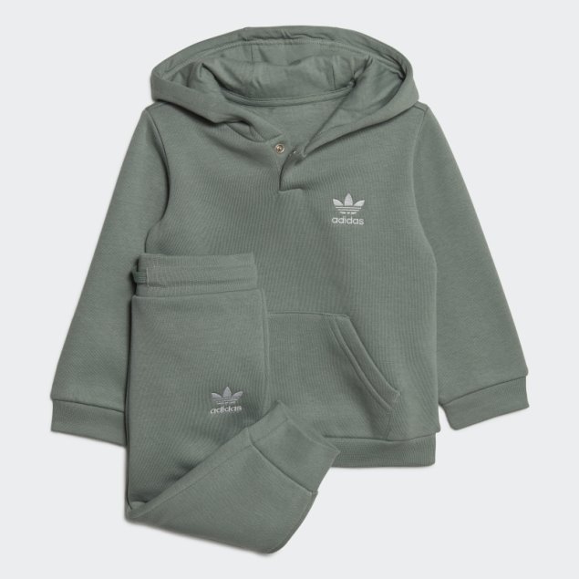 Sudadera Con Capucha Verde Plata Adicolor Adidas
