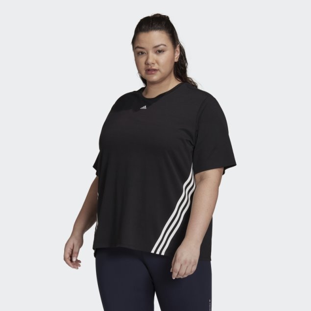 Camiseta De 3 Rayas Con Iconos De Tren (talla Grande) Negra Adidas