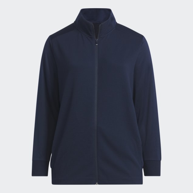 Adidas Chaqueta Texturizada Con Cremallera Completa (talla Grande) Azul Marino