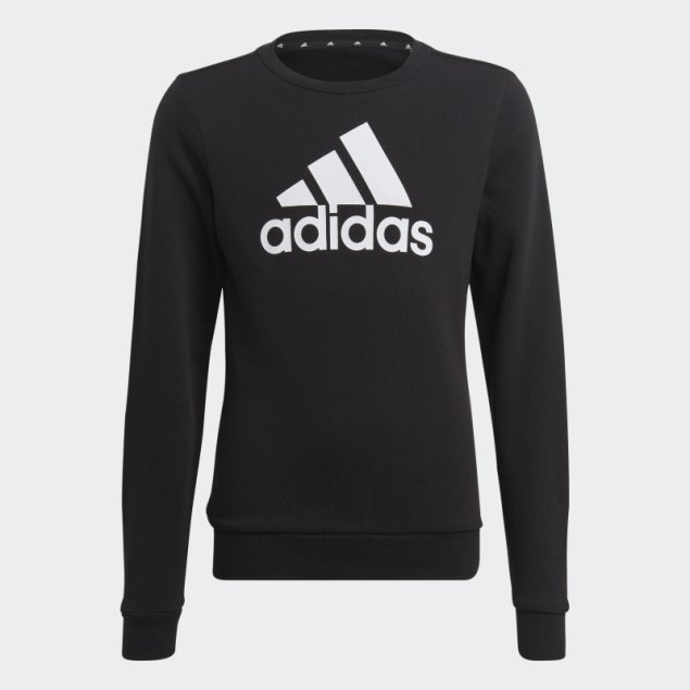 Sudadera De Algodón Con Logo Grande Adidas Essentials Negro