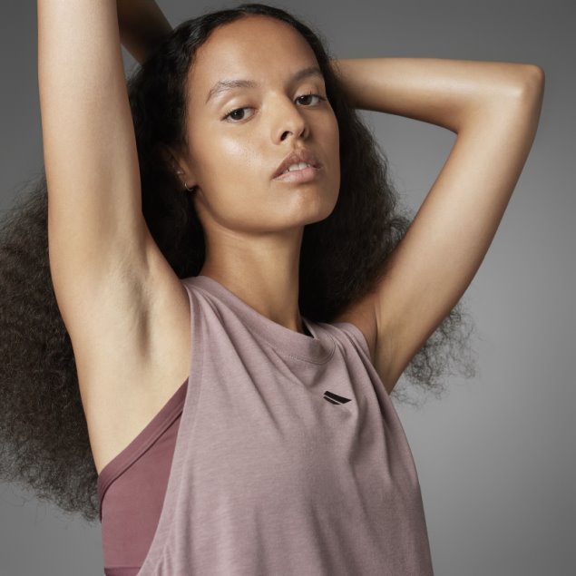 Camiseta Sin Mangas De Yoga Adidas Authentic Balance Violeta