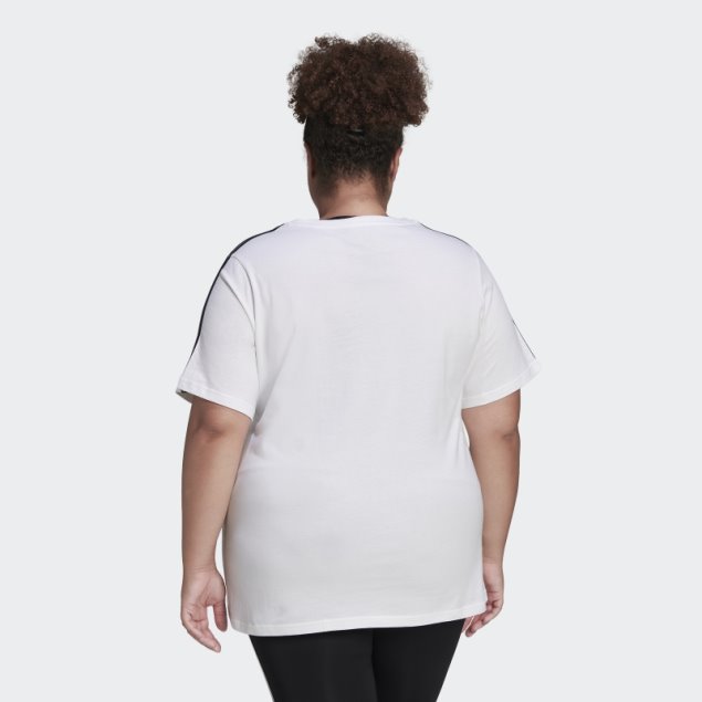 Adidas Essentials Slim 3-stripes Camiseta (talla Grande) Blanco