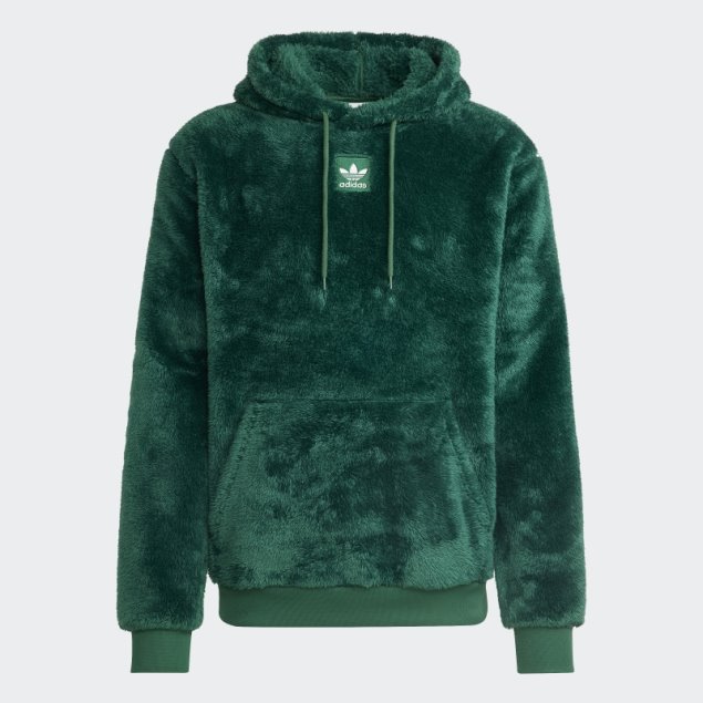 Sudadera Con Capucha Essentials+ Fluffy Adidas Verde Oscuro