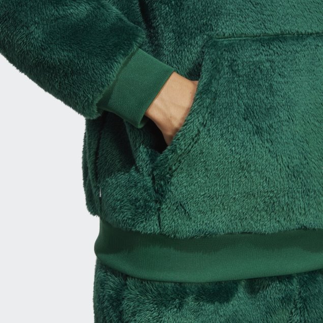 Sudadera Con Capucha Essentials+ Fluffy Adidas Verde Oscuro