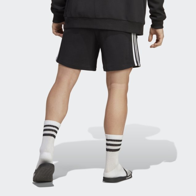 Pantalón Corto Essentials French Terry 3 Bandas Negro Adidas