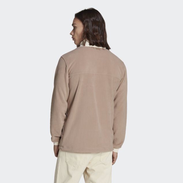 Adidas Chamarra De Forro Polar Marrón Calcáreo Wander Hour Quarter-snap