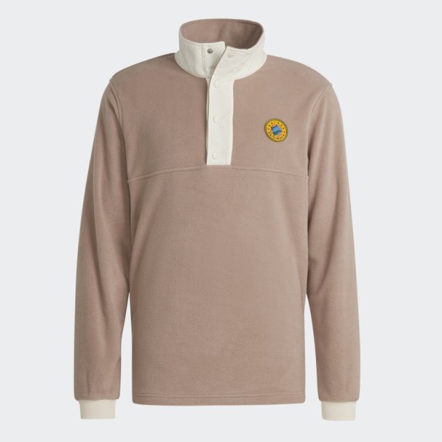 Adidas Chamarra De Forro Polar Marrón Calcáreo Wander Hour Quarter-snap