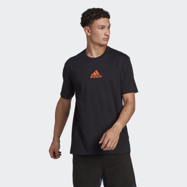 Camiseta Con Gráfico De Naturaleza Adidas Negra