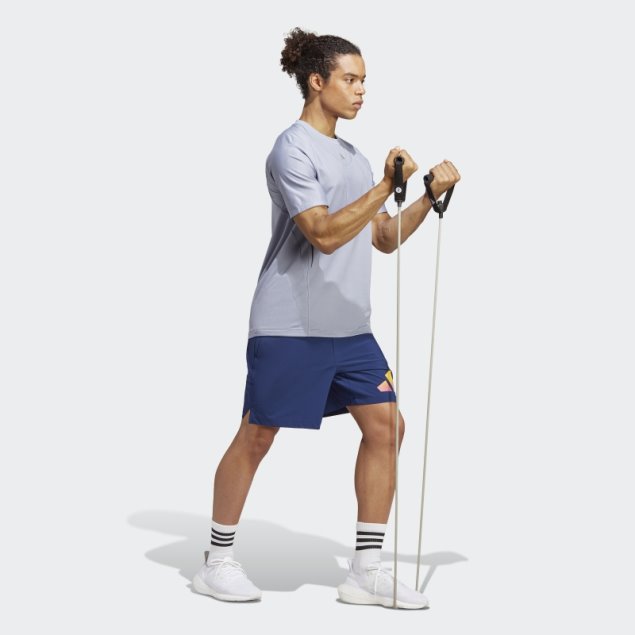 Shorts De Entrenamiento Azul Oscuro Con 3 Rayas De Iconos De Tren De Adidas