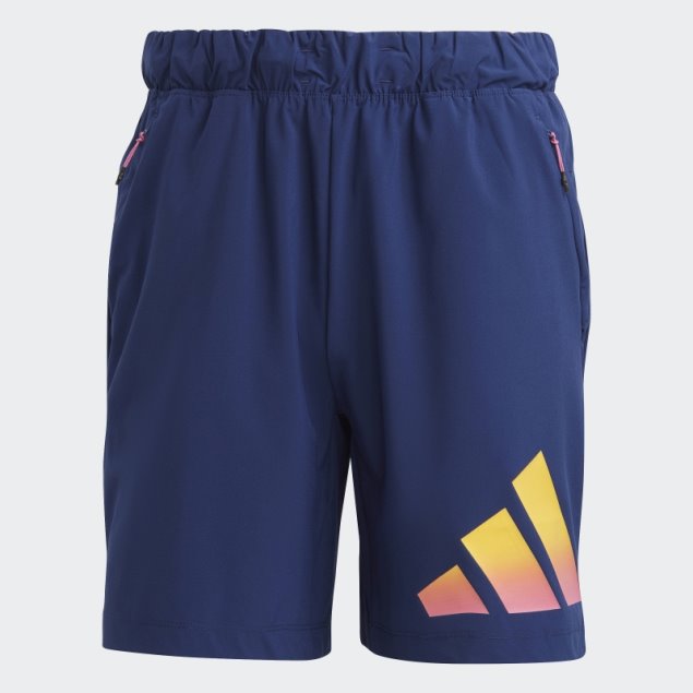 Shorts De Entrenamiento Azul Oscuro Con 3 Rayas De Iconos De Tren De Adidas