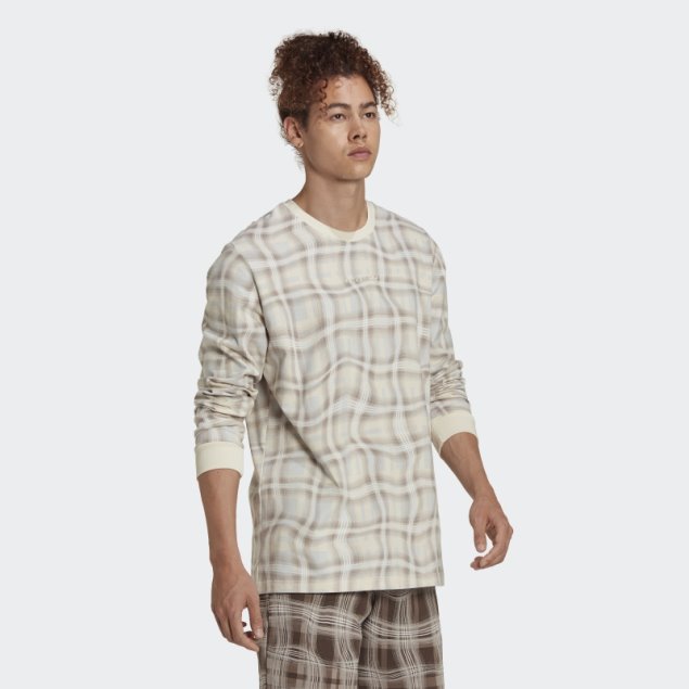 Camiseta De Manga Larga Con Estampado Allover Adidas Adidas Blanco