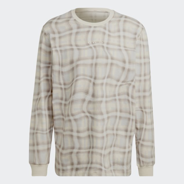 Camiseta De Manga Larga Con Estampado Allover Adidas Adidas Blanco