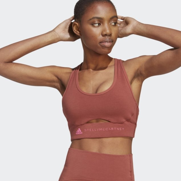 Adidas By Stella Mccartney Sujetador De Sujeción Media Truestrength Sepia Caliente