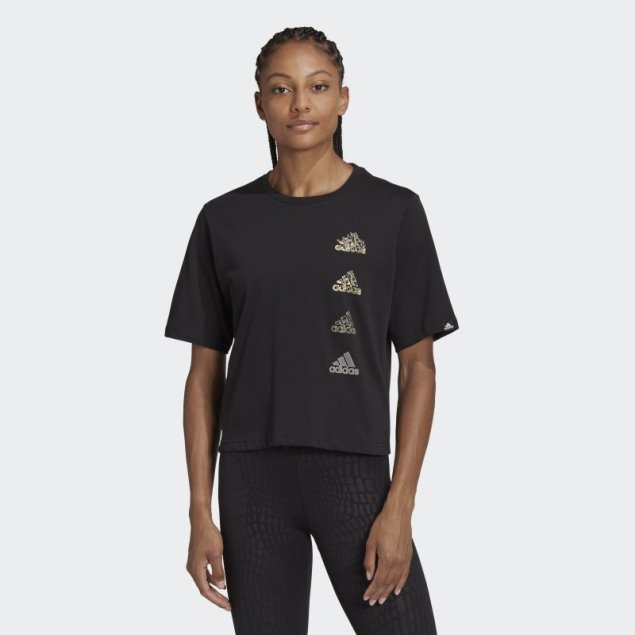 Camiseta Negra Con Gráfico De Entrenamiento Aeroready De Adidas