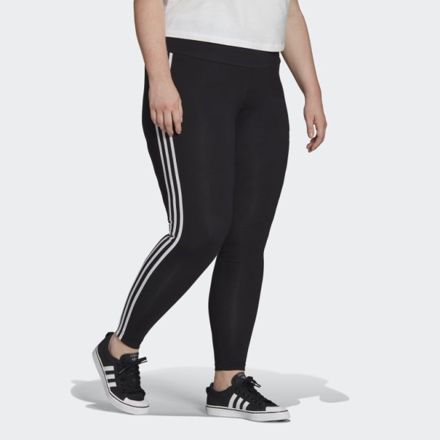 Mallas Negras Clásicas De 3 Rayas Adicolor (talla Grande) Adidas
