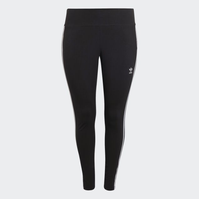 Mallas Negras Clásicas De 3 Rayas Adicolor (talla Grande) Adidas