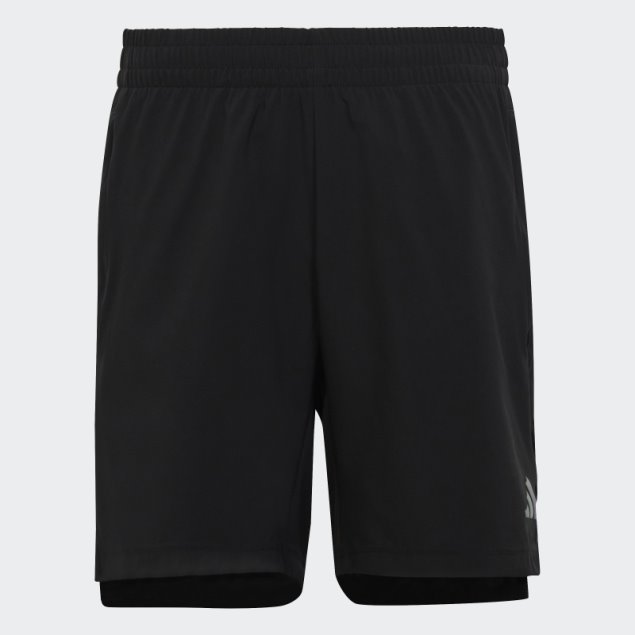 Negro Adidas Aeroready 3 Rayas Shorts Tejidos