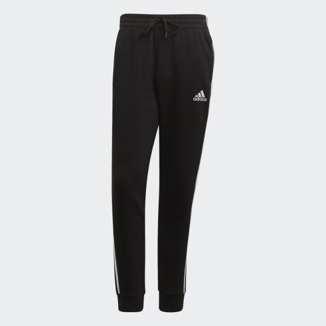 Pantalón Adidas Essentials De 3 Rayas Con Puños Cónicos Negros