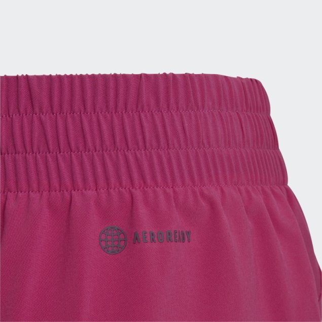 Shorts Fucsia Adidas Training Aeroready De Tiro Alto Tejido Con 3 Rayas