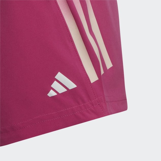 Shorts Fucsia Adidas Training Aeroready De Tiro Alto Tejido Con 3 Rayas
