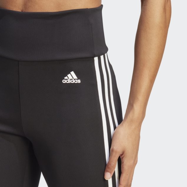 Adidas Diseñó Para Mover Polainas Deportivas De Tiro Alto Con 3 Rayas Y 3/4 Blancas Con Estilo