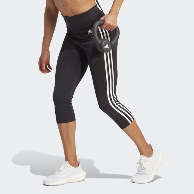 Moda Adidas Diseñado Para Mover Polainas Deportivas De Tiro Alto Con 3 Rayas 3/4 Blancas