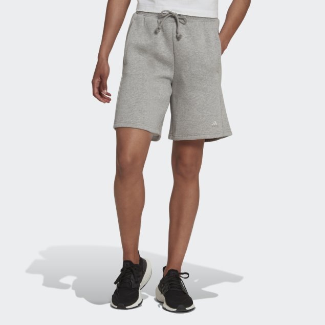 Adidas All Szn Shorts De Forro Polar En Gris Medio