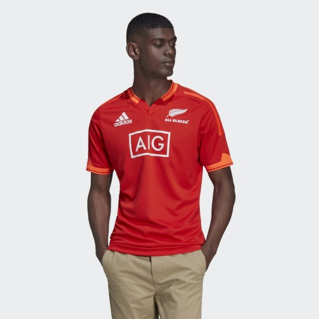 Adidas Rojo All Blacks Rugby Primeblue Réplica Camiseta De Entrenamiento