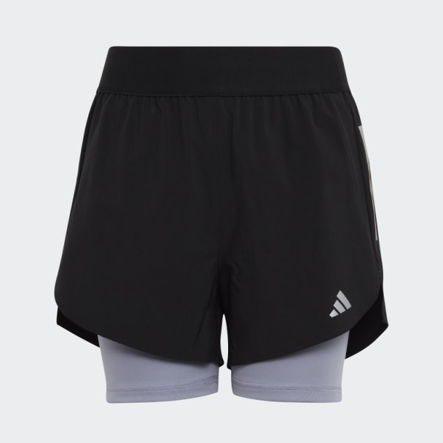 Pantalón Corto Tejido Aeroready Dos En Uno Negro Adidas