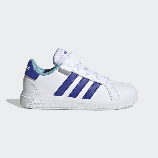 Adidas Grand Court Court Zapatos De Encaje Elástico Y Tira Superior Azul
